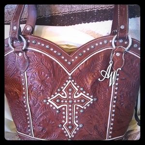 American West Zip Top Tote